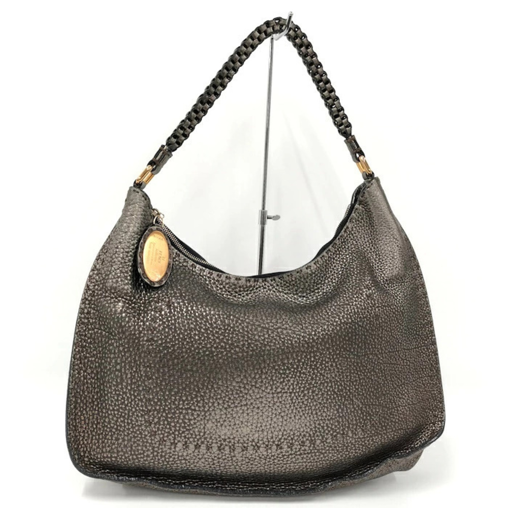 Fendi Selleria Hobo Bag Metallic Gray